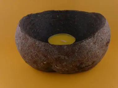 Tiefe Steinschale 14 x 14 x 6 cm 