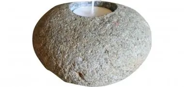 Teelichthalter, Flussstein, 12 x 12 x 8 cm 