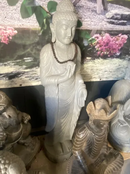 Stehender Buddha mit Lotusblume, ca. 150 cm H 
