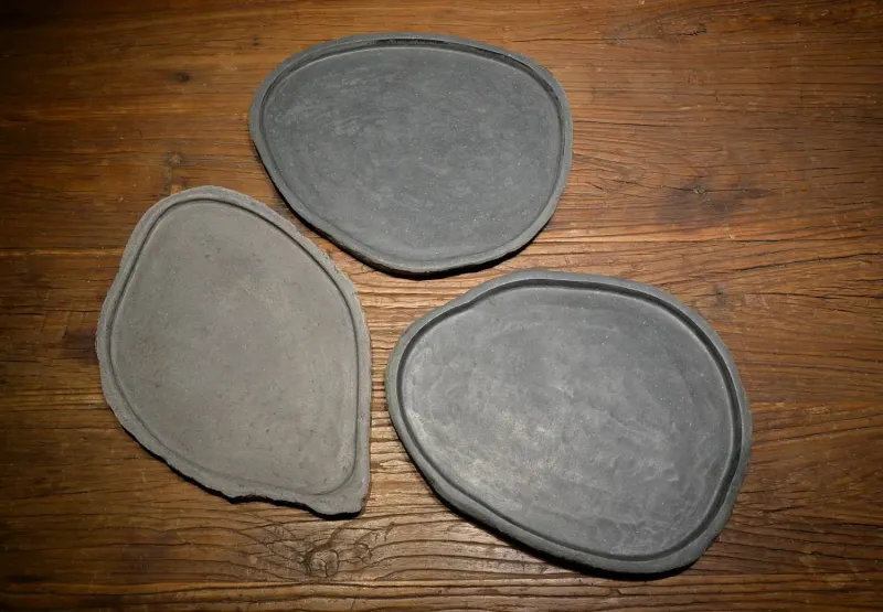 Flache Steinschale (Riverstone) Größe L 