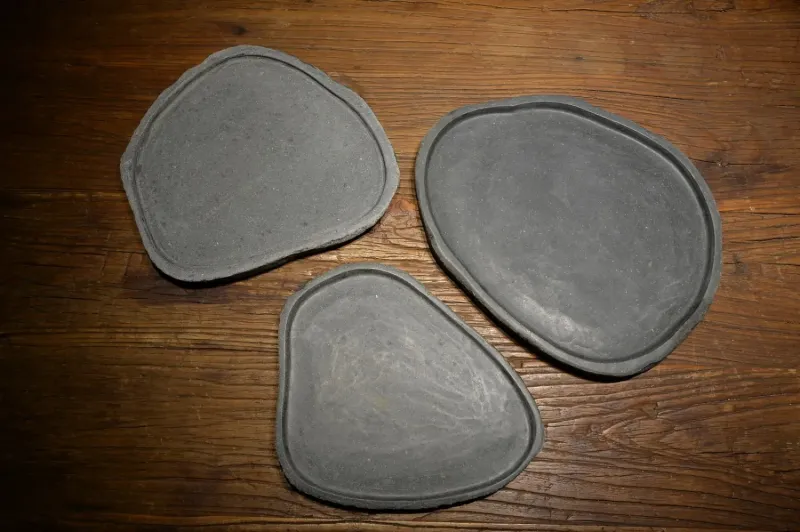 Flache Steinschale (Riverstone) Größe S 