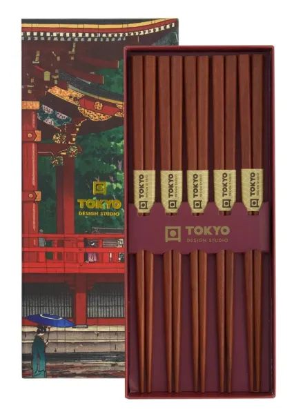 Chopstick Giftset/5 Plain Brown 