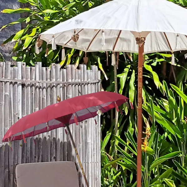 Bali Umbrella, 190cm Dia. in various color with Silver applications 